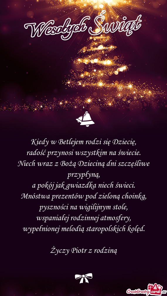 Kiedy w Betlejem rodzi się Dziecię,  radość przynosi wszystkim na