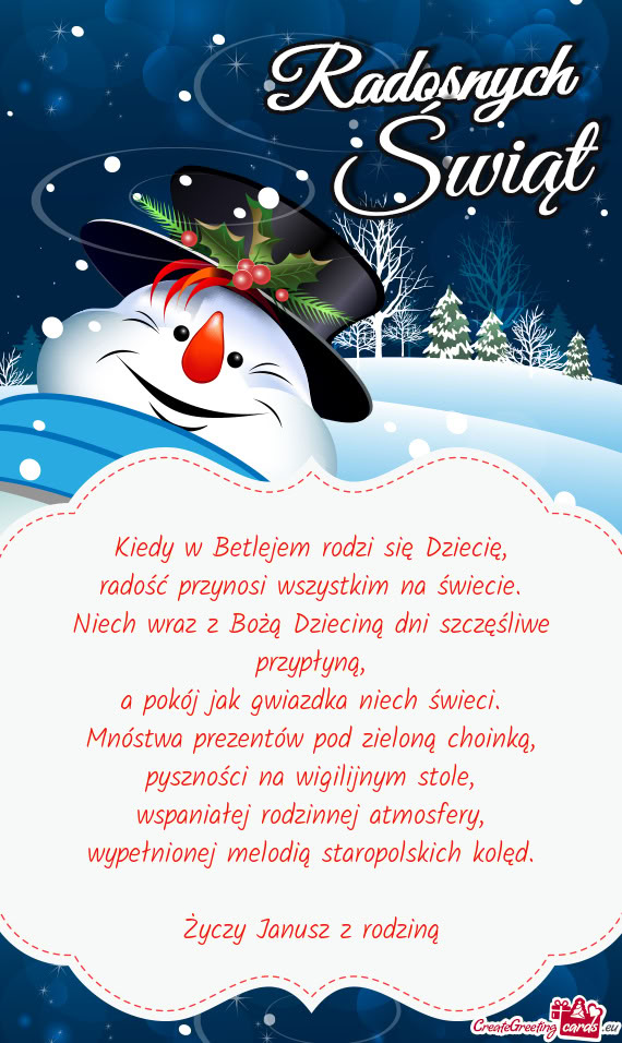 Kiedy w Betlejem rodzi się Dziecię,  radość przynosi wszystkim na