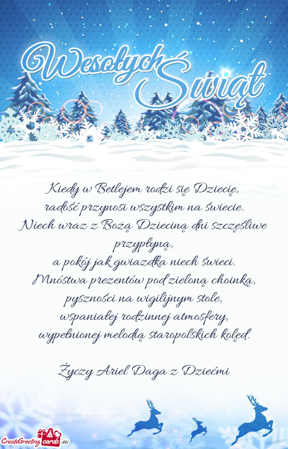 Kiedy w Betlejem rodzi się Dziecię,  radość przynosi wszystkim na