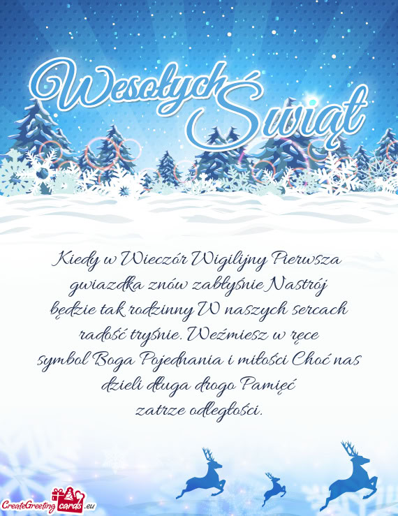 Kiedy w Wieczór Wigilijny Pierwsza gwiazdka znów zabłyśnie Nastrój