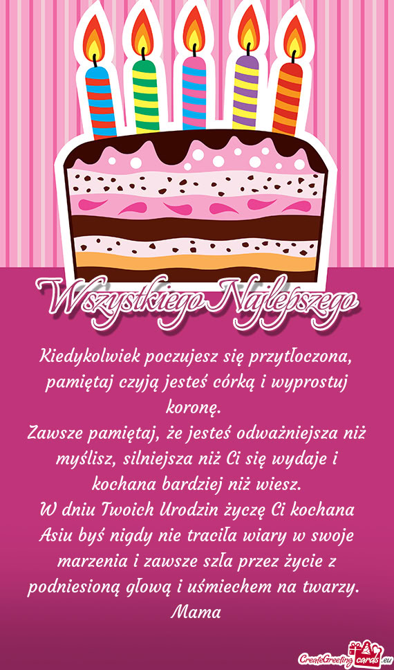 Kiedykolwiek poczujesz się przytłoczona, pamiętaj czyją jesteś córką i wyprostuj koronę