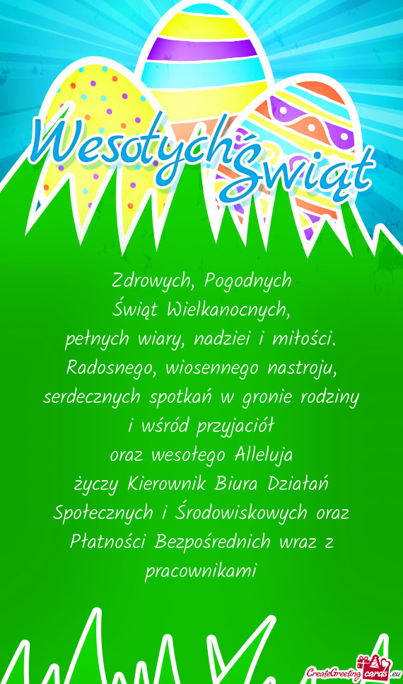 Kierownik Biura Działań Społecznych i Środowiskowych oraz Płatności Bezpośrednich wraz