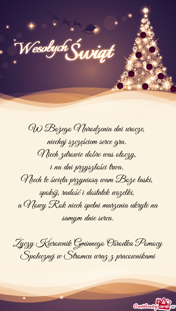 Kierownik Gminnego Ośrodka Pomocy Społecznej w Stromcu wraz z pracownikami