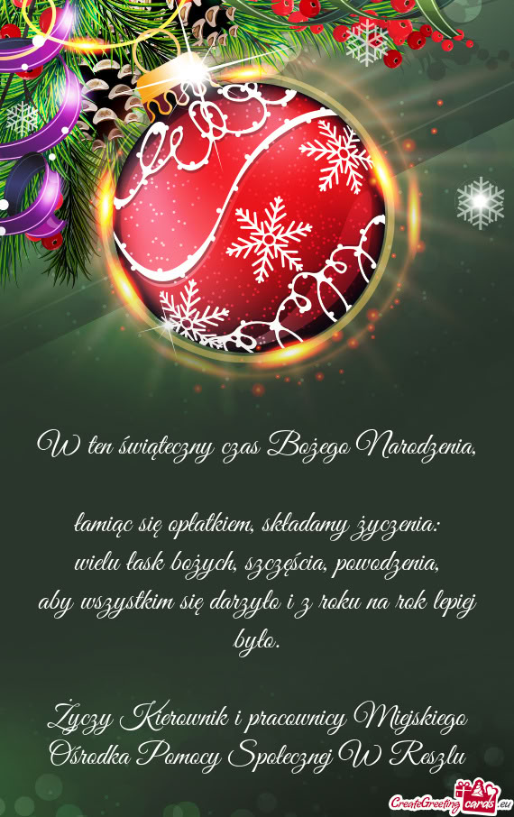 Kierownik i pracownicy Miejskiego Ośrodka Pomocy Społecznej W Reszlu