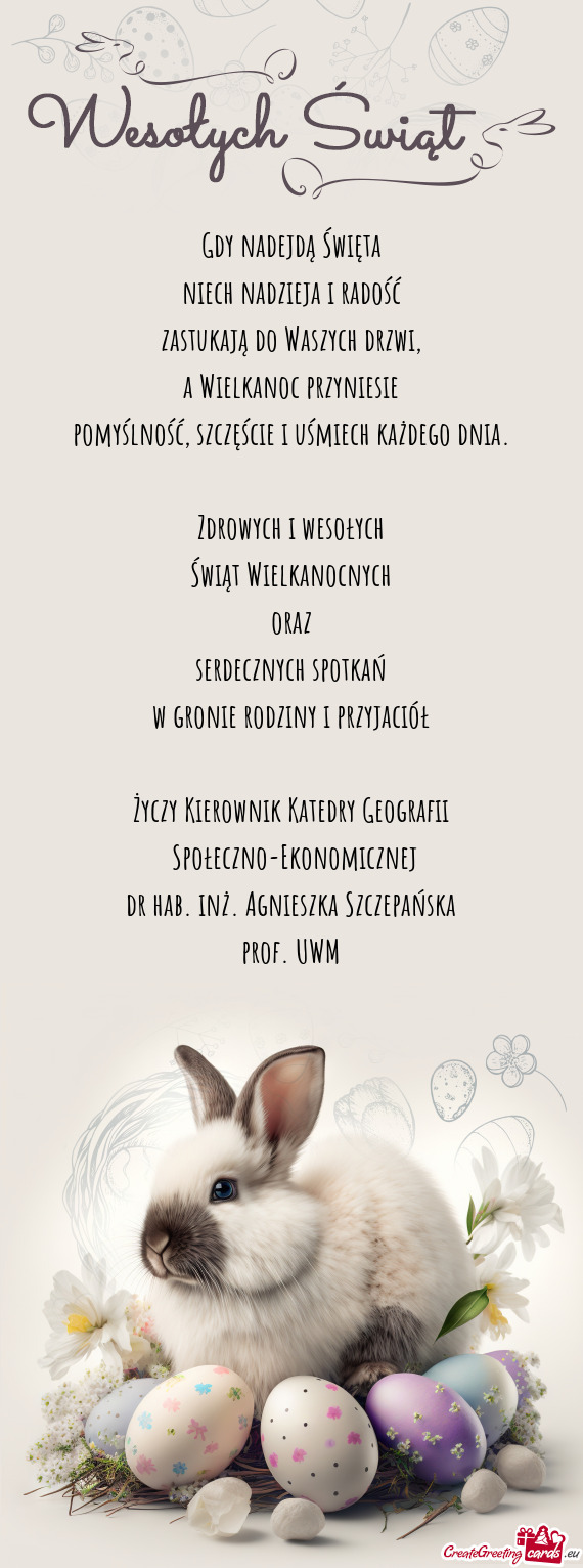 Kierownik Katedry Geografii