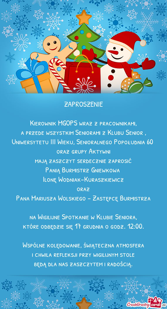 Kierownik MGOPS wraz z pracownikami