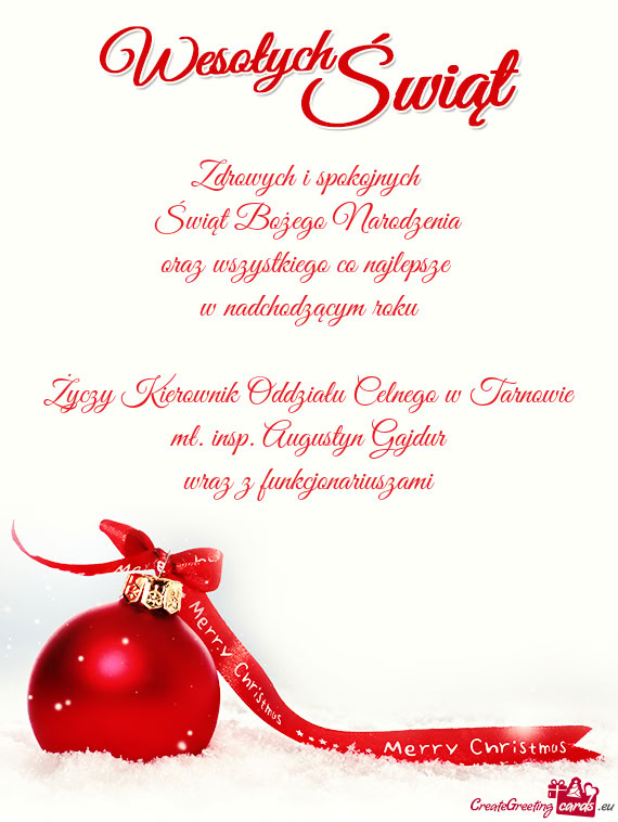 Kierownik Oddziału Celnego w Tarnowie mł. insp. Augustyn Gajdur