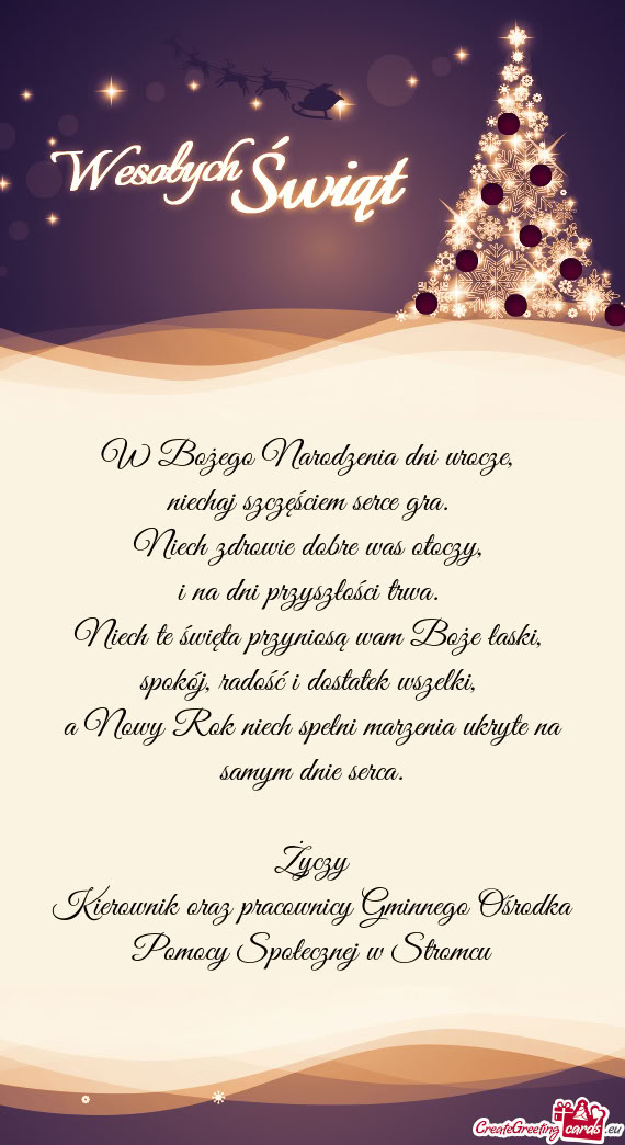 Kierownik oraz pracownicy Gminnego Ośrodka Pomocy Społecznej w Stromcu