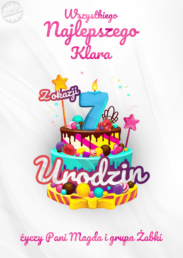 Klara, Wszystkiego najlepszego z okazji 7 urodzin Pani Magda i grupa "Żabki"