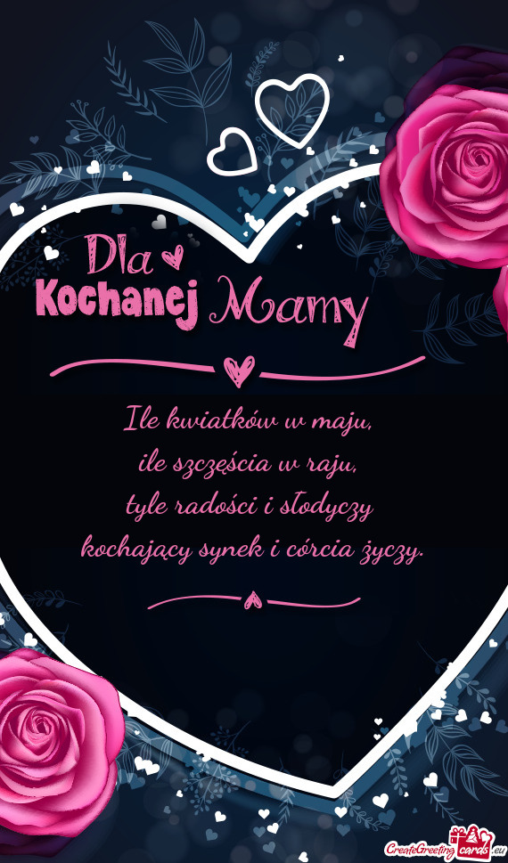 Kochający synek i córcia życzy