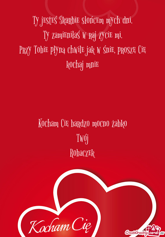 Kocham Cię bardzo mocno żabko