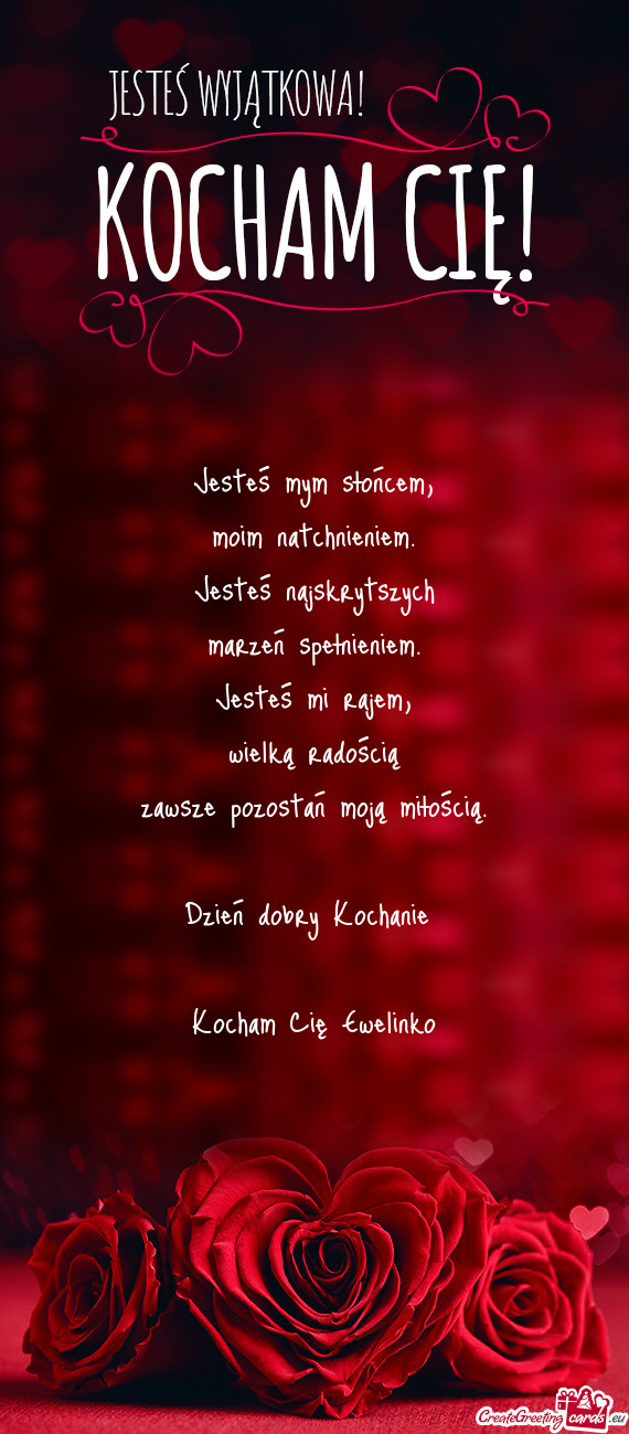 Kocham Cię Ewelinko