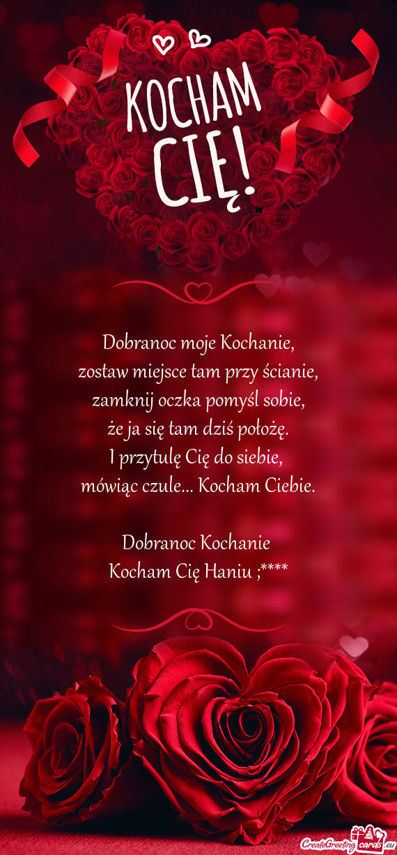 Kocham Cię Haniu ;