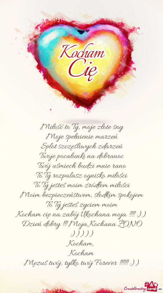 Kocham cię na zabój Ukochana moja !!!! :))