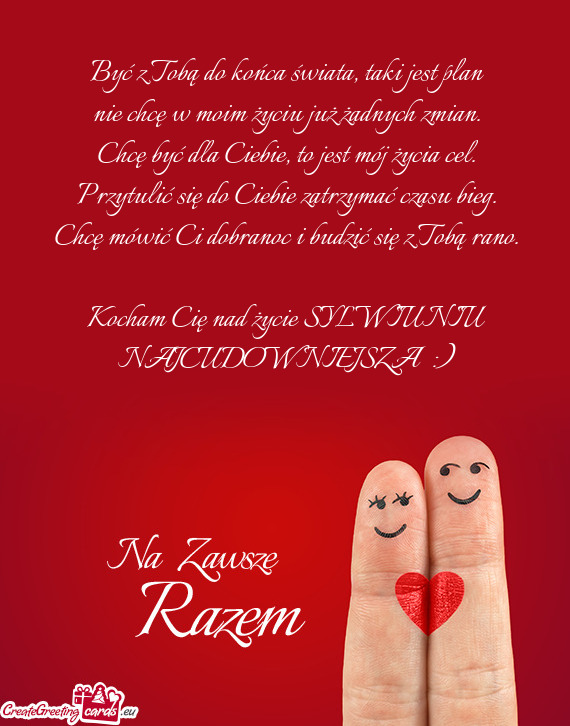 Kocham Cię nad życie SYLWIUNIU NAJCUDOWNIEJSZA :)