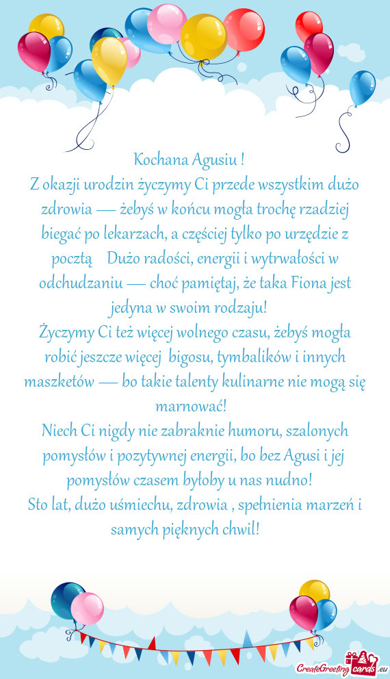 Kochana Agusiu ! 🎉