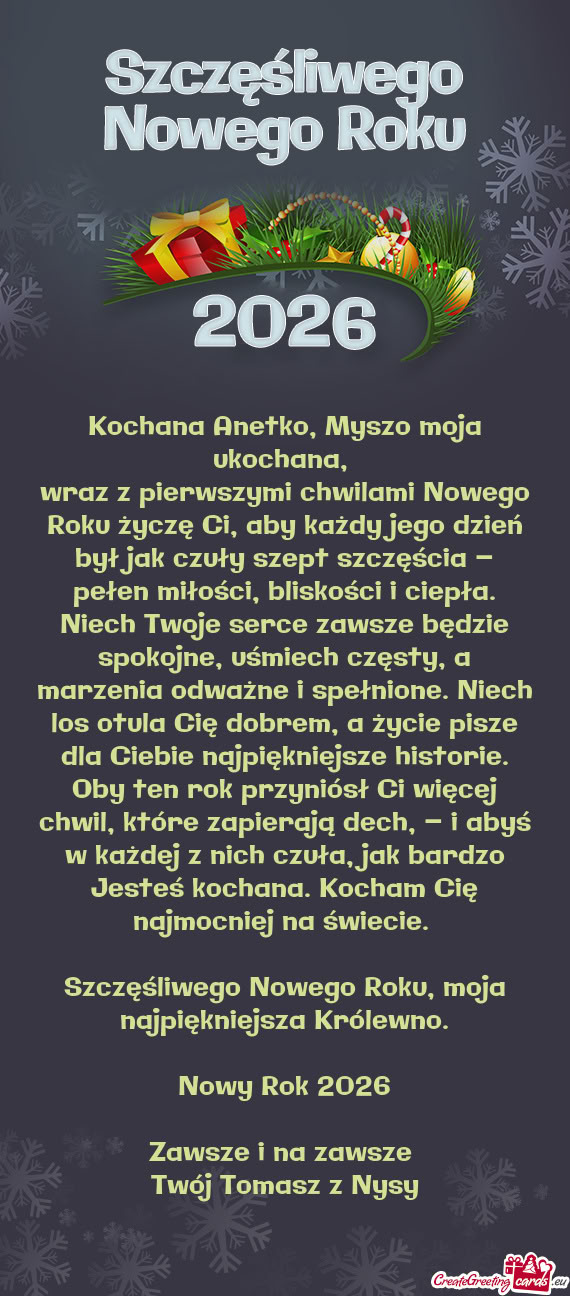 Kochana Anetko, Myszo moja ukochana