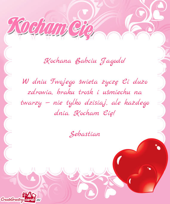 Kochana Babciu Jagodo