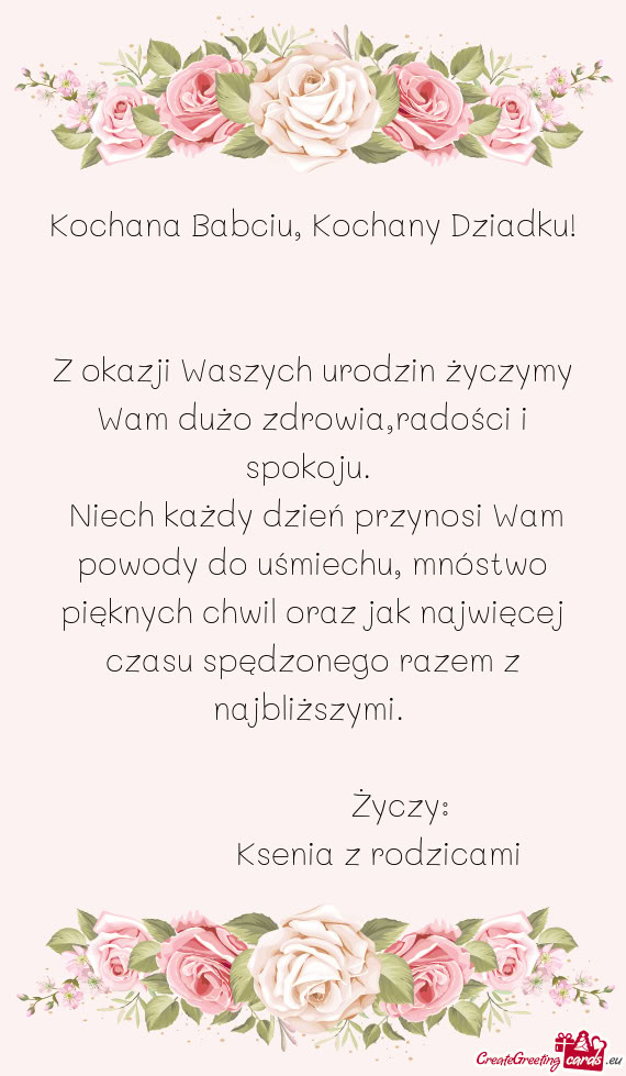 Kochana Babciu, Kochany Dziadku! ❤️