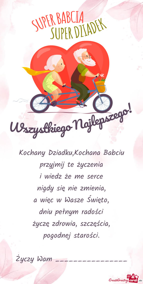Kochana Babciu przyjmij te życzenia i wiedz że me serce nigdy się nie zmienia