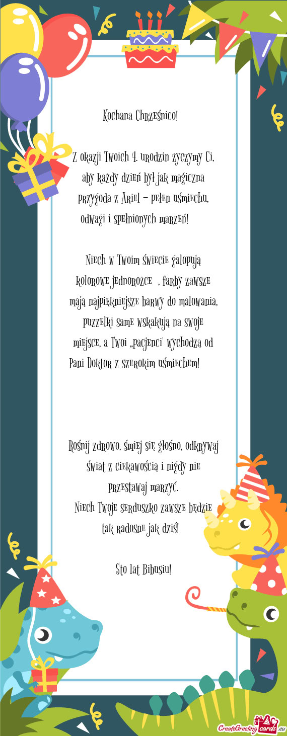 Kochana Chrześnico! 💖