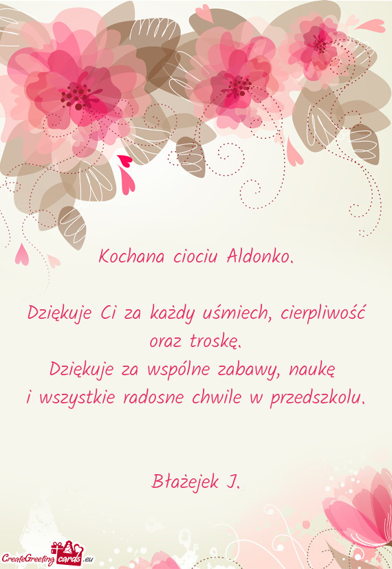Kochana ciociu Aldonko