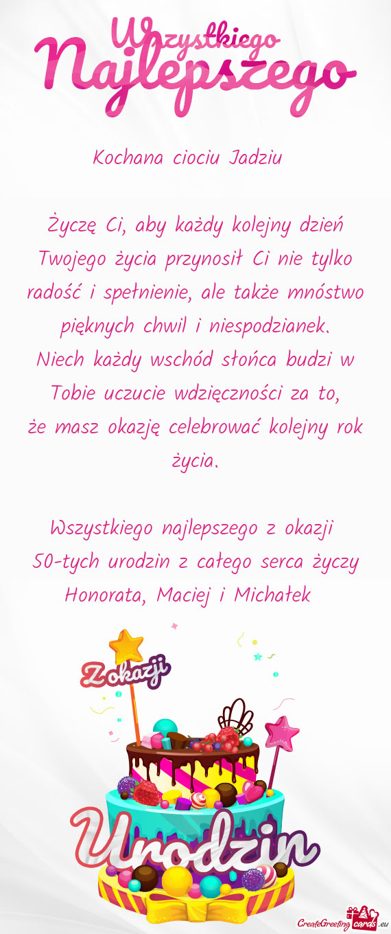 Kochana ciociu Jadziu😘