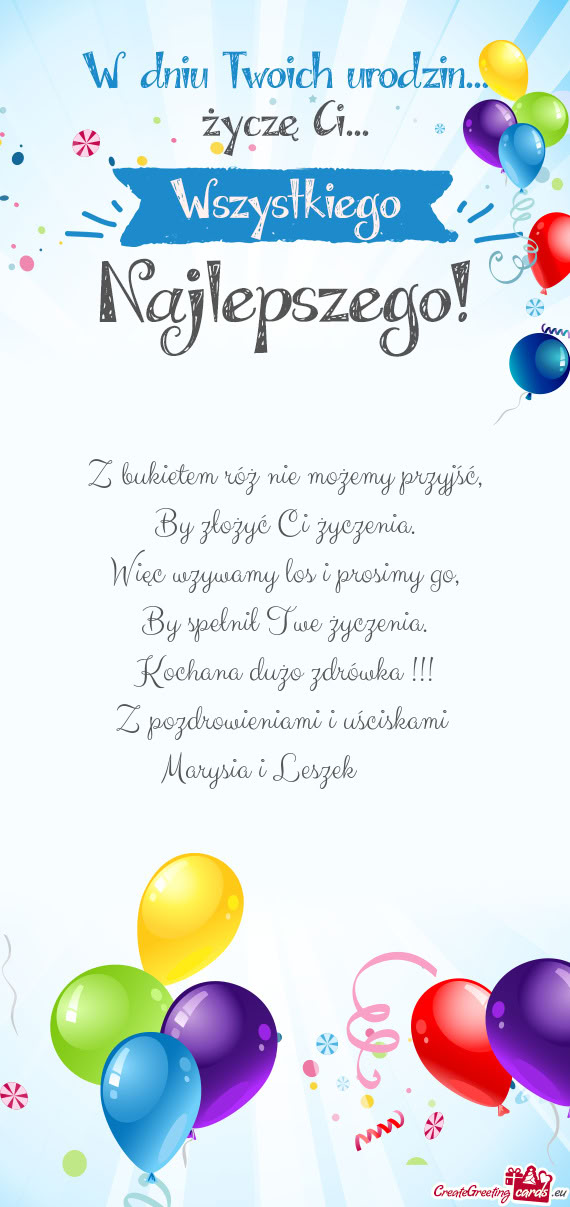 Kochana dużo zdrówka