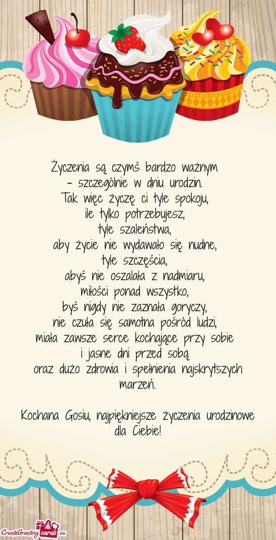 Kochana Gosiu, najpiękniejsze życzenia urodzinowe dla Ciebie