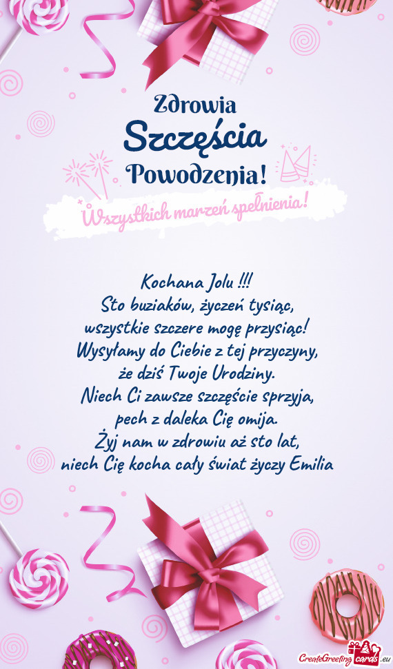 Kochana Jolu !!! Sto buziaków