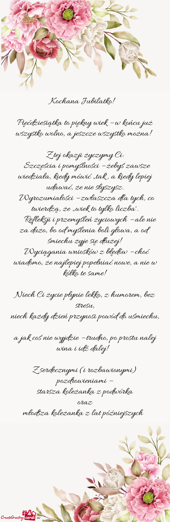 Kochana Jubilatko! 🎂🎉