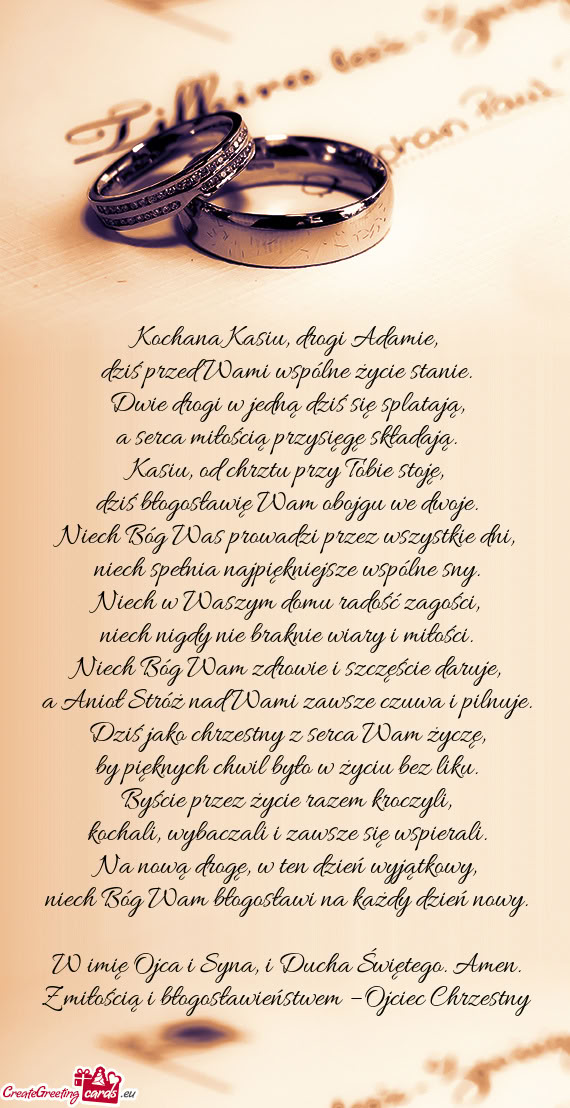 Kochana Kasiu, drogi Adamie
