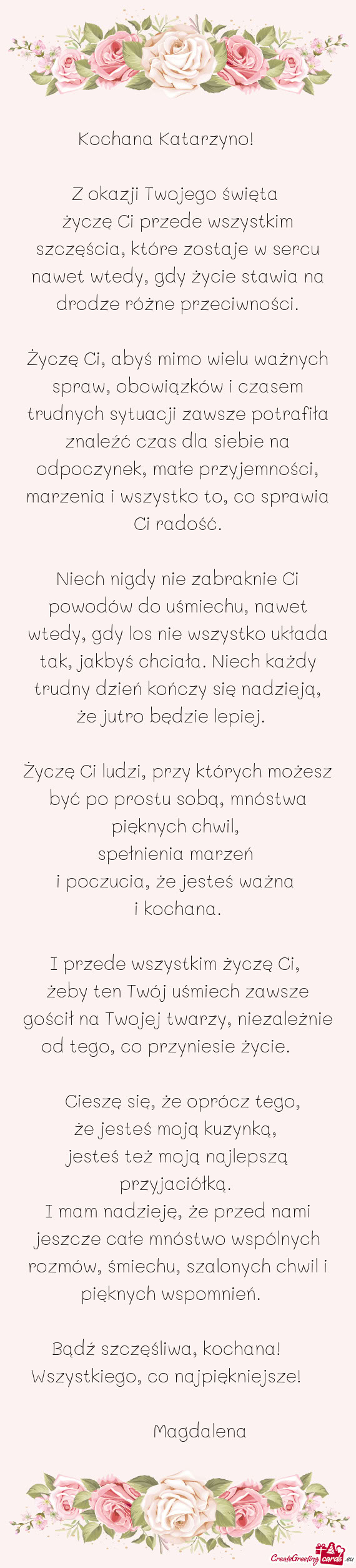 Kochana Katarzyno! ❤️