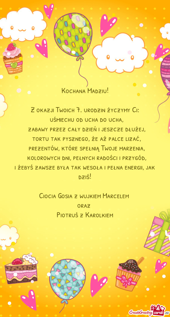 🎉 Kochana Madziu! 🎉