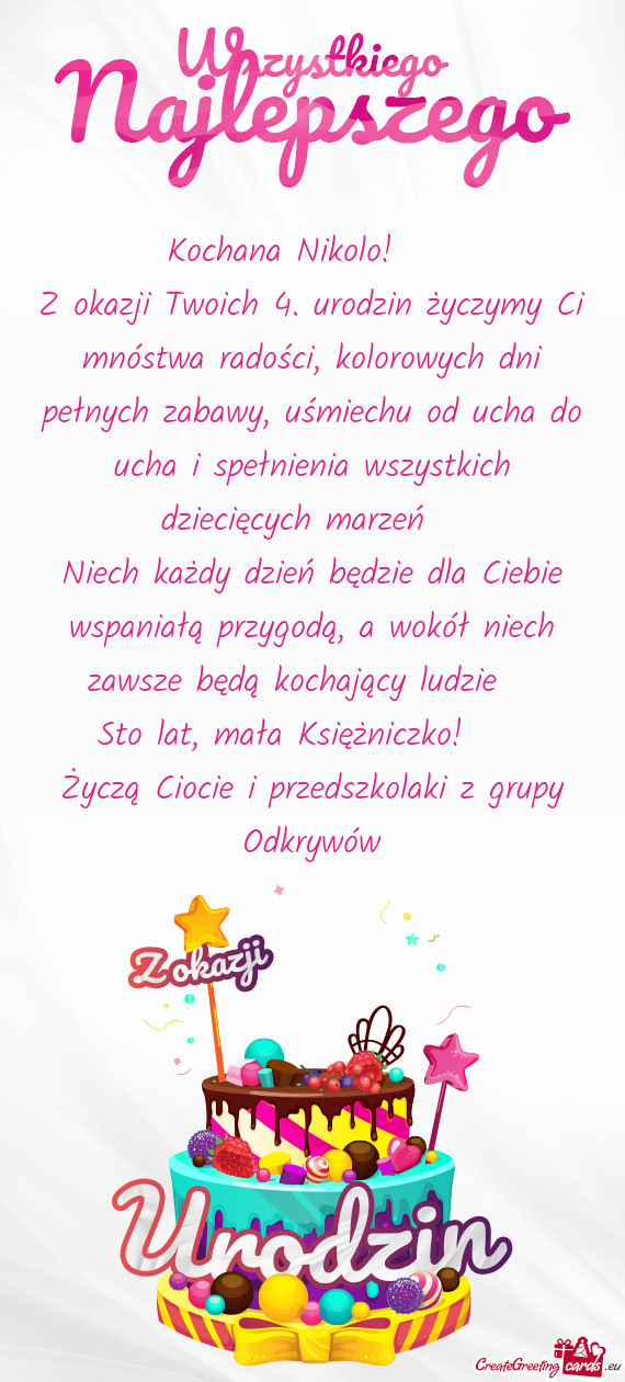 Kochana Nikolo! 🎂🎉
