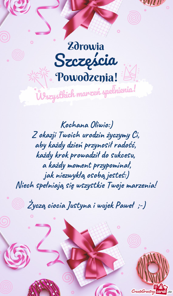 Kochana Oliwio:)