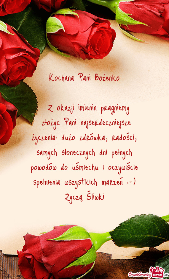 Kochana Pani Bożenko