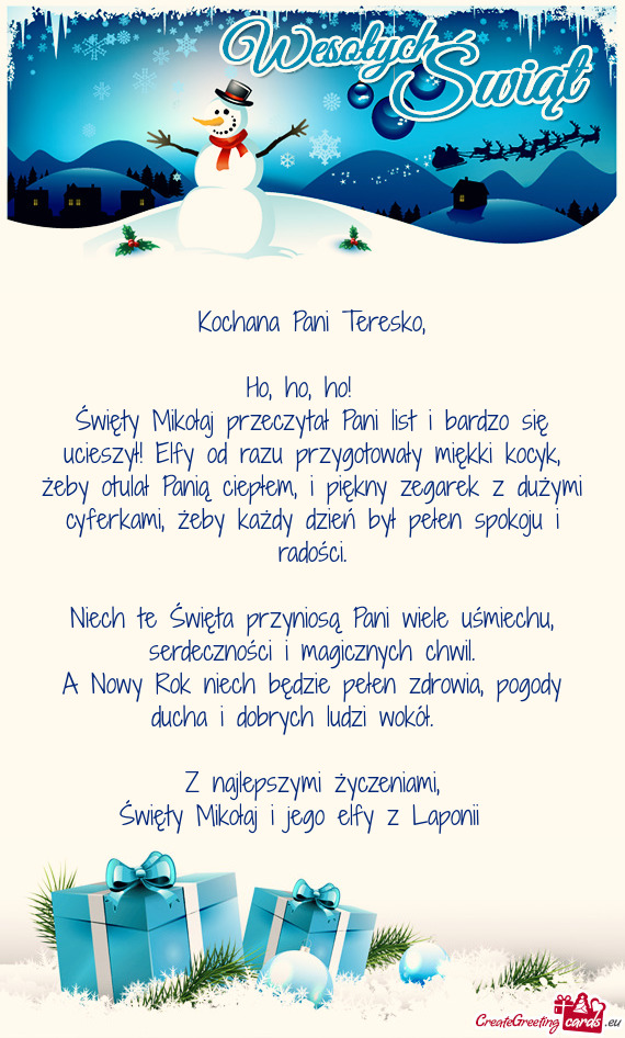 Kochana Pani Teresko