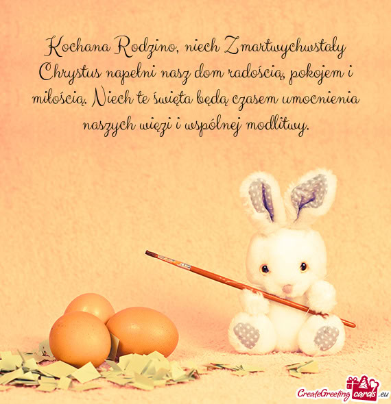 Kochana Rodzino, niech Zmartwychwstały Chrystus napełni nasz dom radością, pokojem i miłością