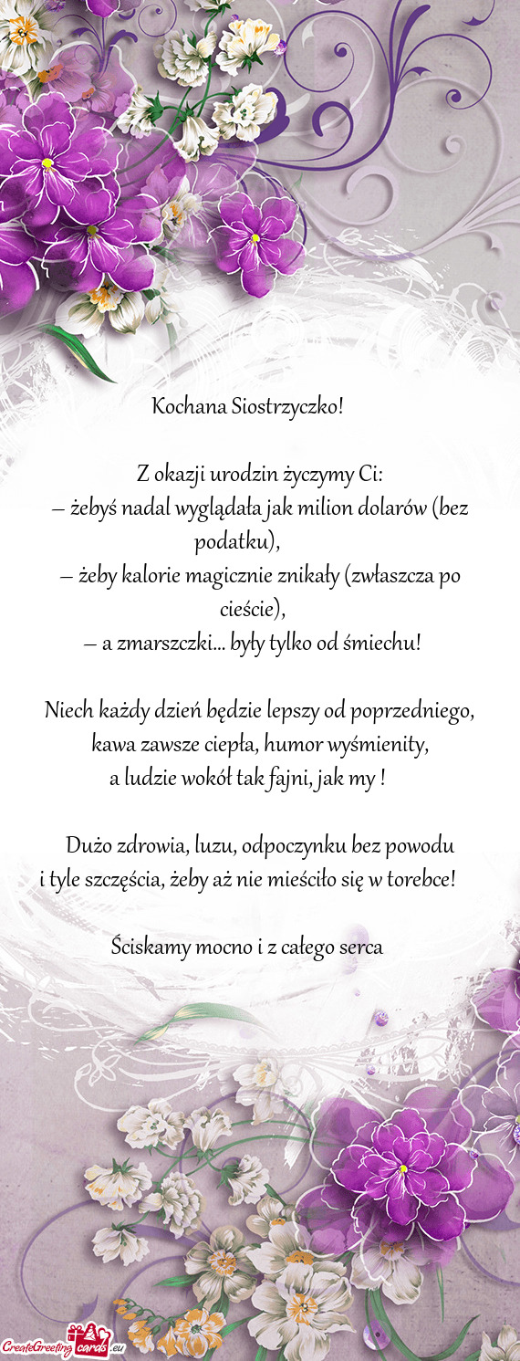 Kochana Siostrzyczko! 🎉😄