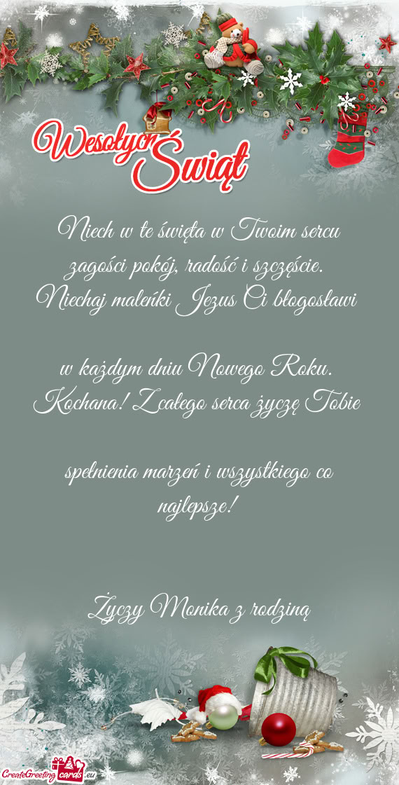 Kochana! Z całego serca życzę Tobie