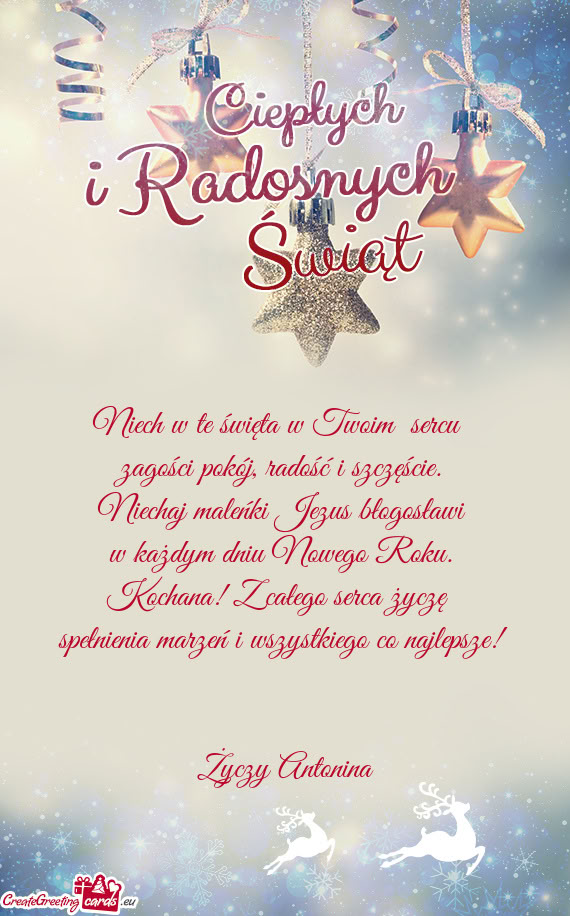 Kochana! Z całego serca życzę