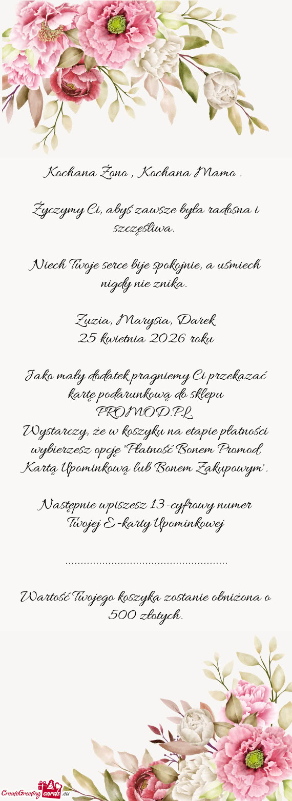 Kochana Żono , Kochana Mamo