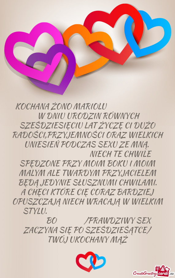 KOCHANA ŻONO MARIOLU