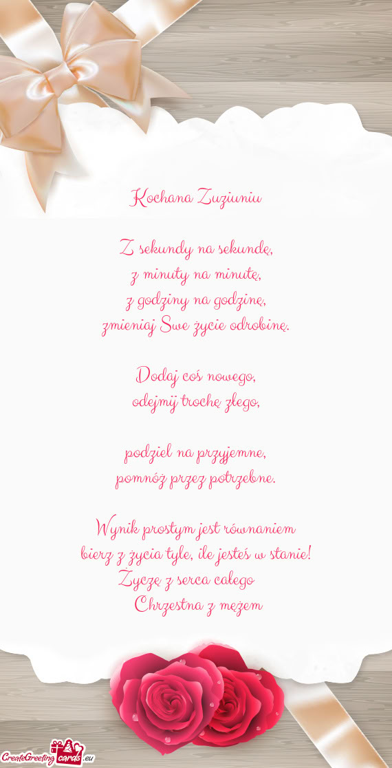 Kochana Zuziuniu