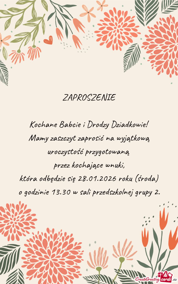 Kochane Babcie i Drodzy Dziadkowie
