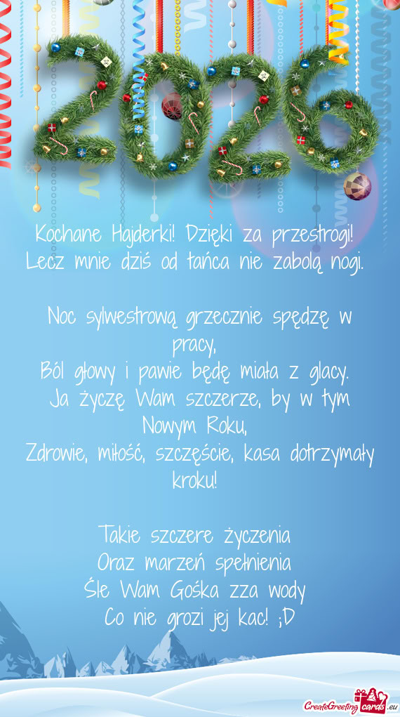 Kochane Hajderki! Dzięki za przestrogi