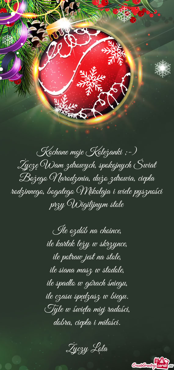 Kochane moje Koleżanki ;-)