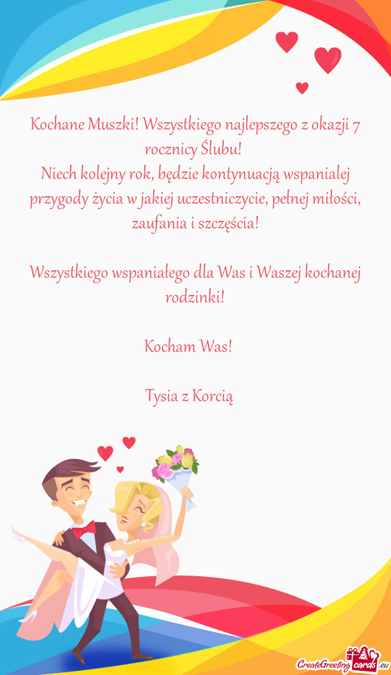 Kochane Muszki! Wszystkiego najlepszego z okazji 7 rocznicy Ślubu
