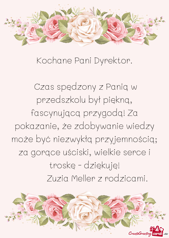 Kochane Pani Dyrektor